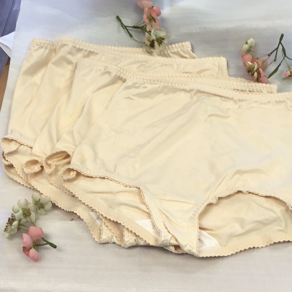 5 Hanes Briefs LG Beige Full Size Panties S500 NEW - Picture 2 of 4